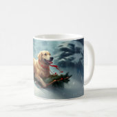 Golden Retriever Weihnachtsschnee Winter Kaffeetasse (VorderseiteRechts)