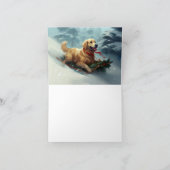 Golden Retriever Weihnachtsschnee Winter Karte (Innenseite)