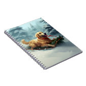 Golden Retriever Weihnachtsschnee Winter Notizblock (Rechte Seite)