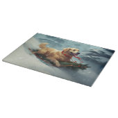Golden Retriever Weihnachtsschnee Winter Schneidebrett (Ecke)