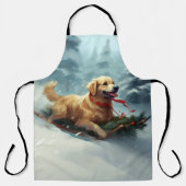 Golden Retriever Weihnachtsschnee Winter Schürze (Vorderseite)