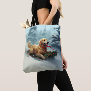 Golden Retriever Weihnachtsschnee Winter Tasche