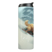 Golden Retriever Weihnachtsschnee Winter Thermosbecher (Nach links gedreht)
