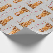 Golden retriever-Weihnachtsverpackung Geschenkpapier (Ecke)