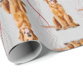Golden retriever-Weihnachtsverpackung Geschenkpapier (Rolleneckpunkt)