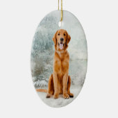 Golden retriever-Weihnachtsverzierung Keramik Ornament (Rechts)