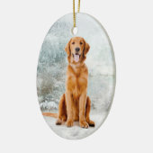 Golden retriever-Weihnachtsverzierung Keramik Ornament (Links)
