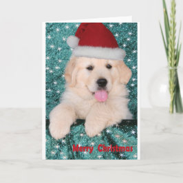 Golden retriever-Weihnachtswelpe Feiertagskarte