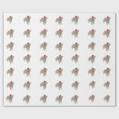 Golden Retriever Weihnachtswrapping Paper Geschenkpapier (Flach)