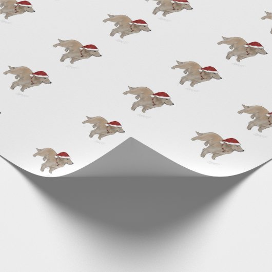 Golden Retriever Weihnachtswrapping Paper Geschenkpapier (Ecke)