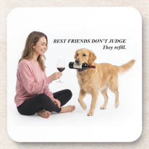Golden Retriever Wein Best Friend Getränkeuntersetzer
