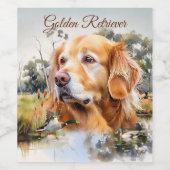 Golden Retriever Weinetikett (Einzelnes Label)