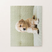 Golden Retriever Welpe auf Couch Puzzle (Vertikal)