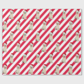 Golden Retriever Welpe auf Streifen Geschenkpapier (Flach)