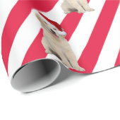 Golden Retriever Welpe auf Streifen Geschenkpapier (Rolleneckpunkt)