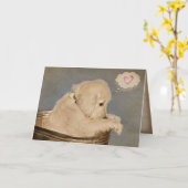 Golden Retriever Welpe Denken Sie an Sie Karte (Gelbe Blume)