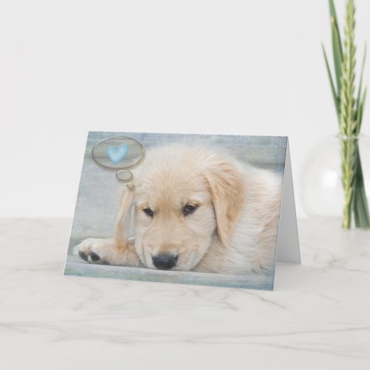 Golden Retriever Welpe Denken Sie an Sie Karte (Vorderseite)