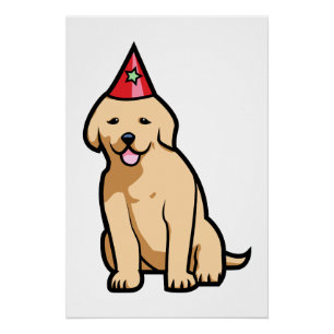 Golden Retriever Welpe Geburtstag Poster
