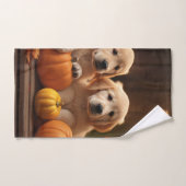 Golden Retriever Welpe Herbst Kürbis Badhandtuch Set (Handtuch)