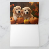 Golden Retriever Welpe Herbst Kürbis Karte (Innenseite)