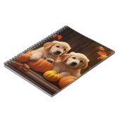 Golden Retriever Welpe Herbst Kürbis Notizblock (Linke Seite)