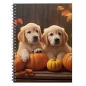 Golden Retriever Welpe Herbst Kürbis Notizblock (Vorderseite)
