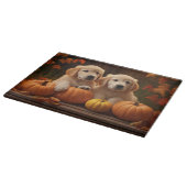 Golden Retriever Welpe Herbst Kürbis Schneidebrett (Ecke)