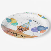 Golden Retriever Welpe Hund Geburtstag Pawty Pappteller (Schrägansicht)