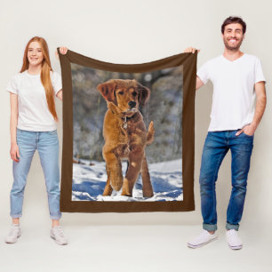 Golden Retriever Welpe Hund im Schnee Fleecedecke