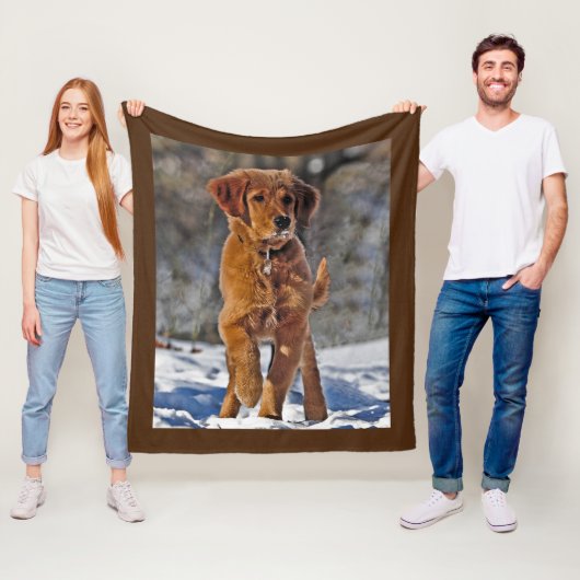Golden Retriever Welpe Hund im Schnee Fleecedecke (Beispiel)
