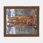Golden Retriever Welpe Hund im Schnee Fleecedecke (Vorderseite (Horizontal))