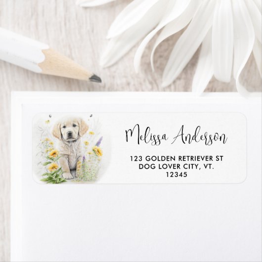 Golden Retriever Welpe Hunde Rücksendeadresse (Insitu)