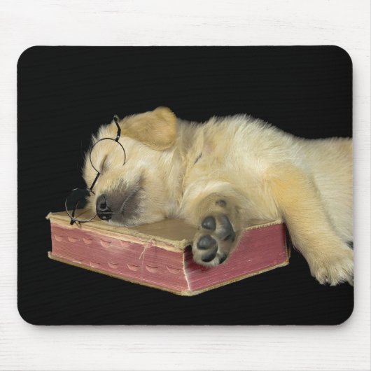 Golden Retriever Welpe im Buch Mousepad (Vorne)