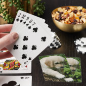 Golden retriever-Welpe im Korb Spielkarten (In Situ)