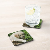 Golden retriever-Welpe im Korb Untersetzer (Rechte Seite)