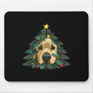 Golden-Retriever-Welpe im Weihnachtsbaum  Mousepad