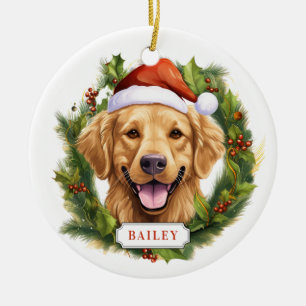 Golden Retriever Welpe Keramik Circle Ornament