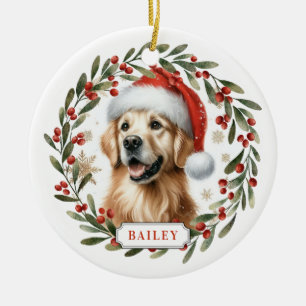Golden Retriever Welpe Keramik Kreis Ornament