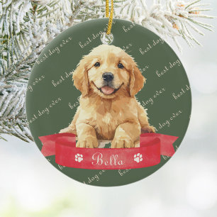 Golden Retriever Welpe Keramik Ornament