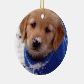 Golden retriever-Welpe Keramik Ornament (Rechts)