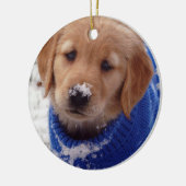 Golden retriever-Welpe Keramik Ornament (Links)