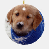 Golden retriever-Welpe Keramik Ornament (Hinten)