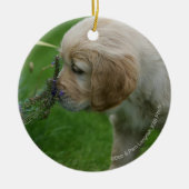Golden retriever-Welpe Keramikornament (Vorne)