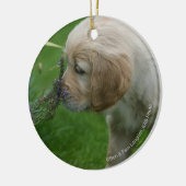 Golden retriever-Welpe Keramikornament (Links)