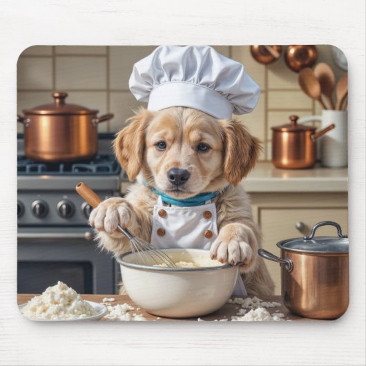 Golden Retriever Welpe Koch Mousepad (Vorne)