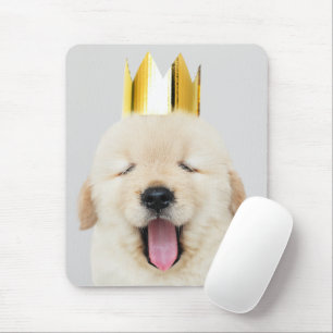 Golden Retriever Welpe Leepy in Krone Mousepad