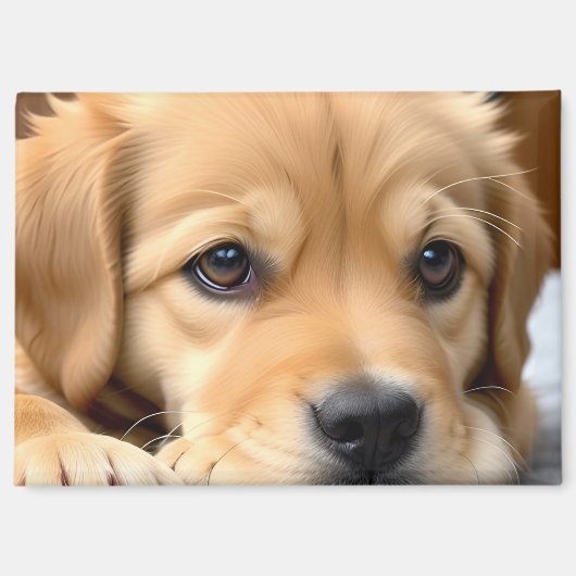 Golden Retriever Welpe Magnet (Vorderseite)