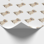 Golden Retriever Welpe mit Brille Geschenkpapier (Ecke)