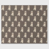 Golden Retriever Welpe mit Brillenumschlagpapier Geschenkpapier (Flach)