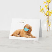 Golden Retriever Welpe mit Gesichtsmaske Karte (Gelbe Blume)